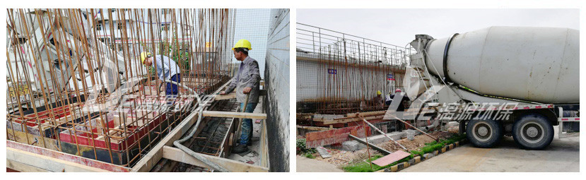 珠?；U水處理工程土建施工現(xiàn)場
